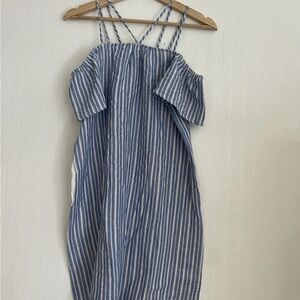 Lush Blue and White Striped Mini Dress